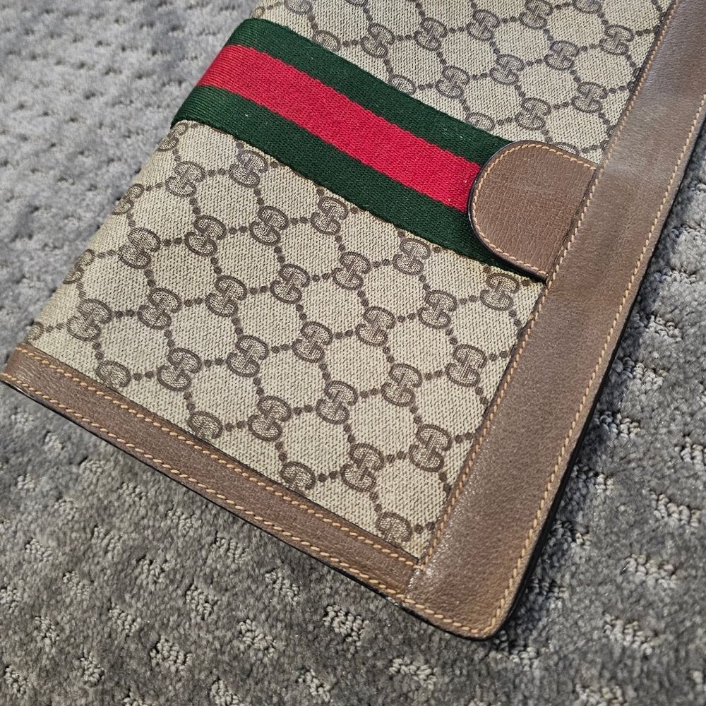 Gucci Tan and Brown GG Crossbody Bag with Red and Green Accent - Picture 12 of 16